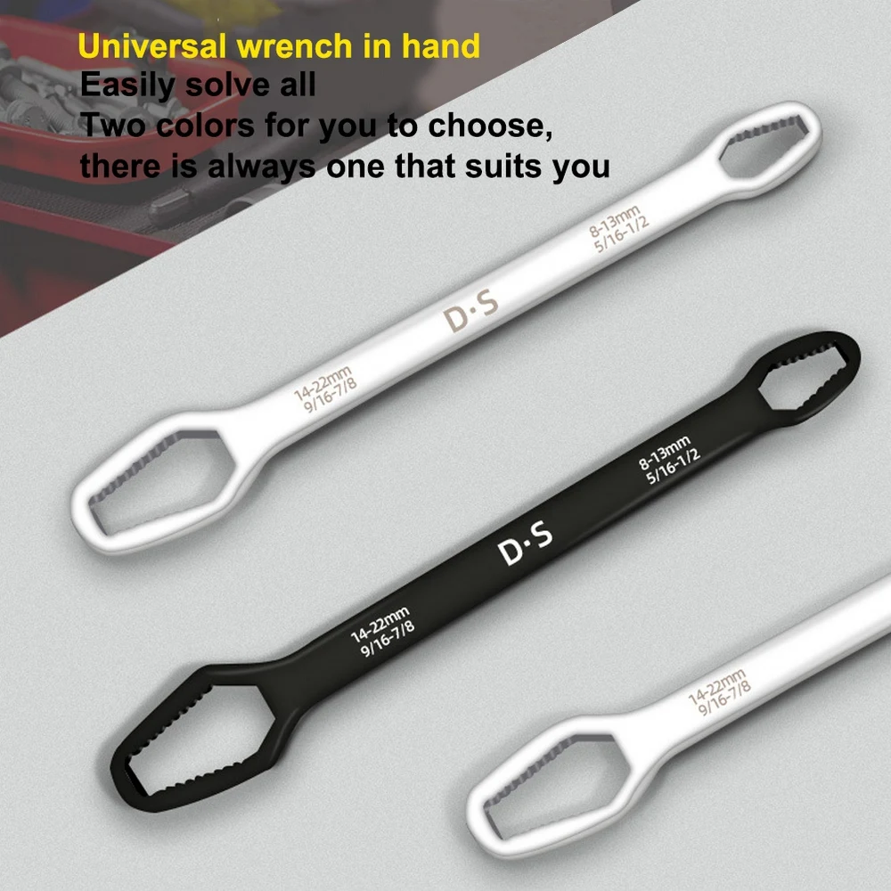 8-22mm Universal Torx Wrench Adjustable Glasses Wrench Board Double-head Self-tightening Torx Spanner Hand Repair Tools