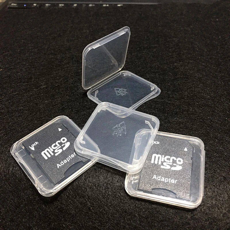 

10pcs/lot Transparent SD Memory Card Case Holder Box Storage Boxes Memory Card Clear Plastic Case Holder Protector