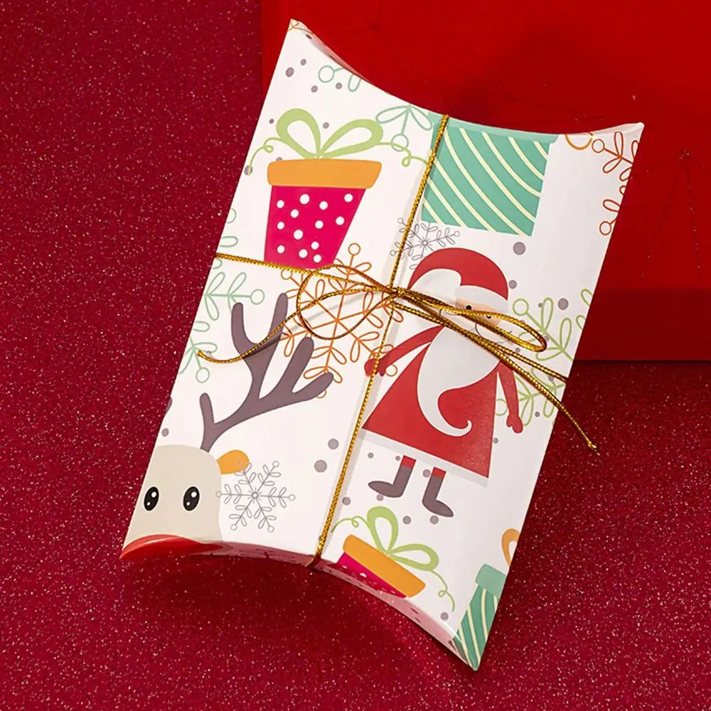 صناديق هدايا من ورق الكرافت لعيد الميلاد المجيد ، حزمة ورقية للحلوى والبسكويت الحلو المفضّل للحفلات ، صندوق تعبئة ، 10 * *
