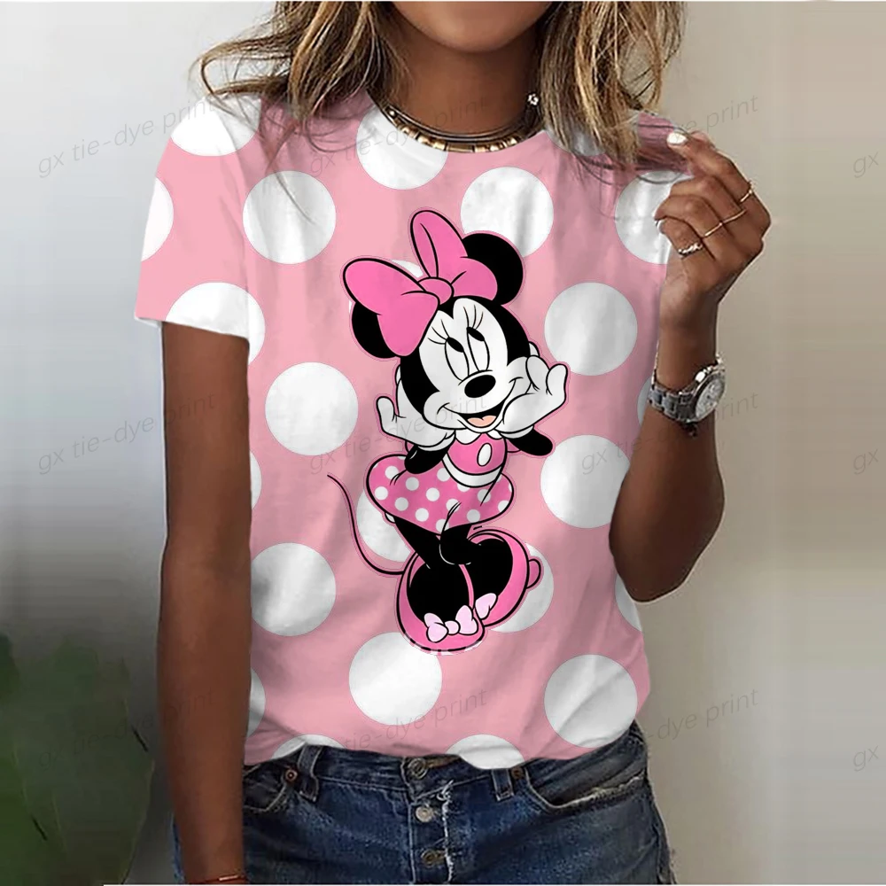 Hip Hop Disney T Shirt Minnie Children T-shirt Kawaii Tshirt Mickey Mouse Anime Cartoons Casual Vintage Clothes Women Top Tee