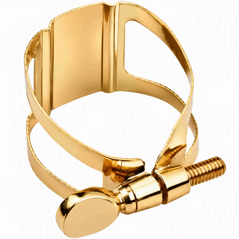 Single Screw Adjustment Saxophone Ligature Golden Metal Mouthpiece Ligature Ligature Fastener Soprano Saxophone Ligature