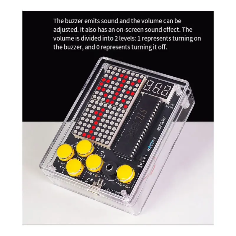 FFYY-7 Pixel Game Console Kits Handheld 51 Single-Chip Computer Puzzle Pixel Game Console Red Purpler