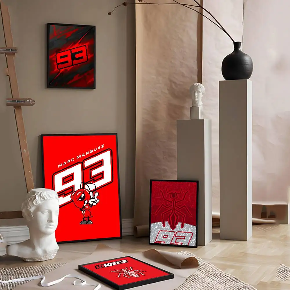 M-Marquezs-s 93 Logo Classic Vintage Posters Decoracion Painting Wall Art White Kraft Paper Kawaii Room Decor