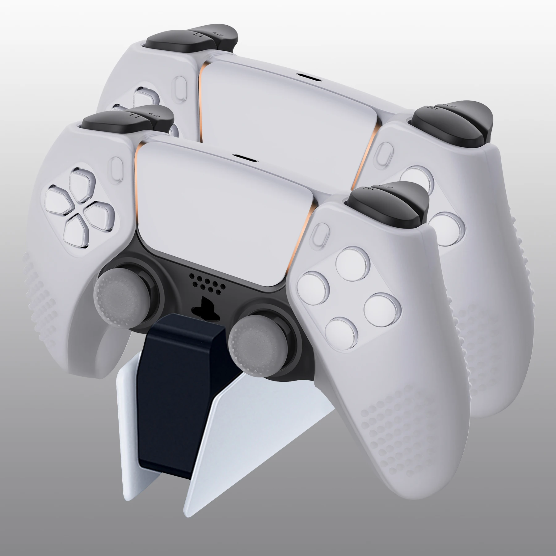PlayVital 3D Studded Edition manopole ergonomiche in Silicone morbido custodie protettive in gomma con 6 cappucci per levette per Controller ps5