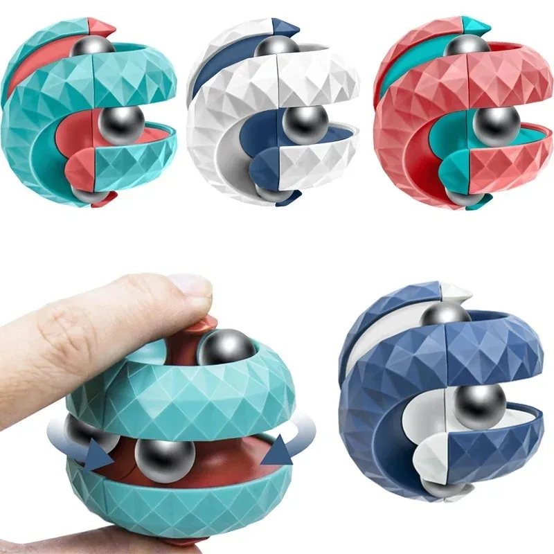 Space Geometry Trackball Cube Ornament, Multi-Slide Rolling Ball Table Decor, Compact Desktop Display Accessory For Office Leisu