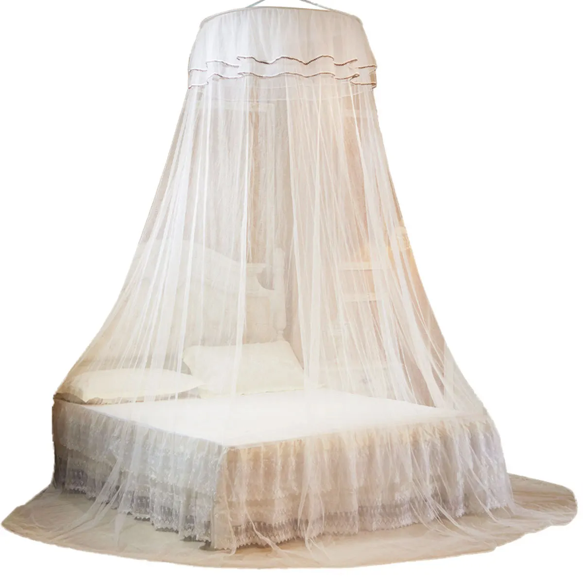 Dome Net Canopy Round Bed Curtain Toddler Crib Netting Soft Comfortable Polyester Material Breathable Mesh Protection
