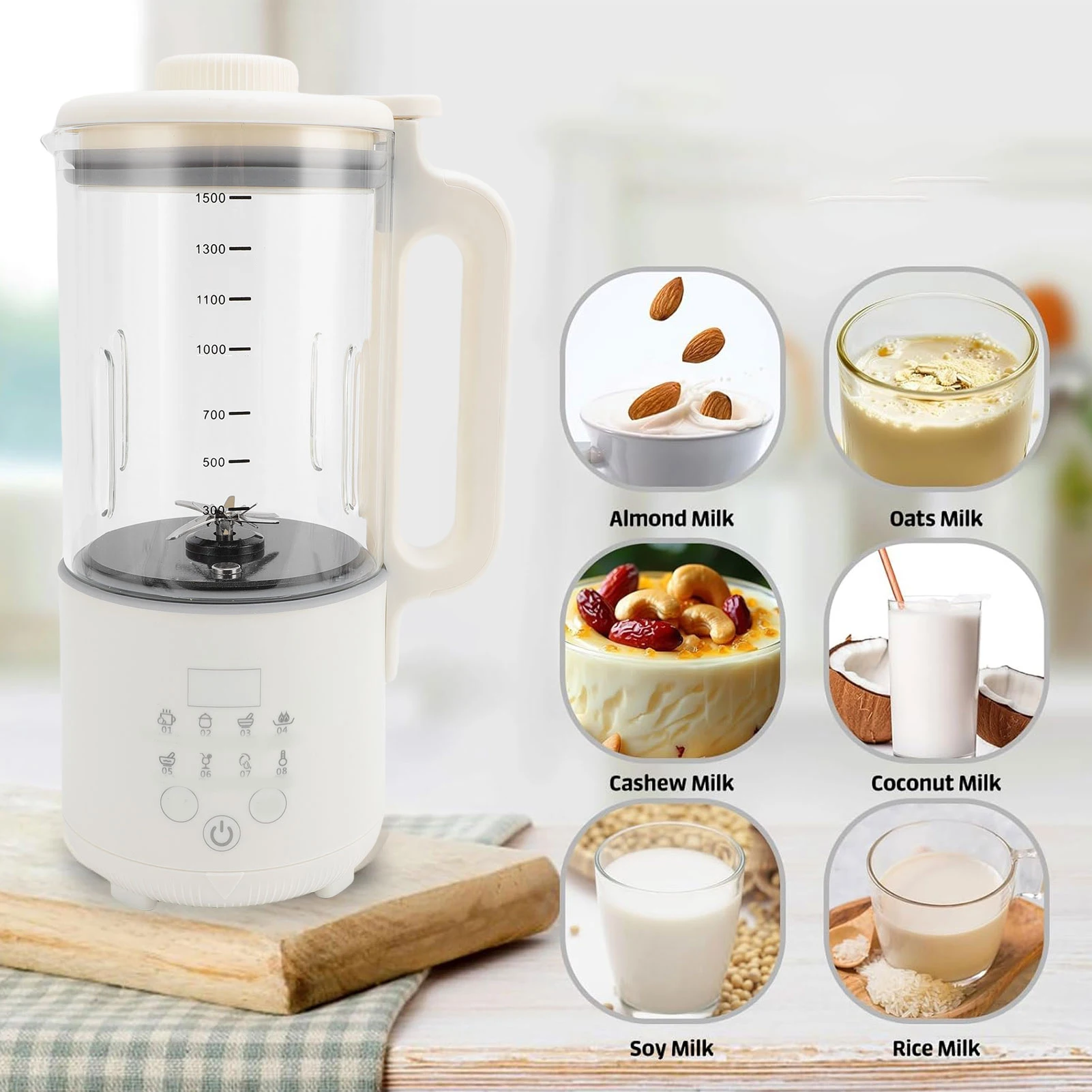Automatic Nut Milk Maker Blender 1500ml 120W Multifunctional Miniature Small Soy Milk Maker for Home