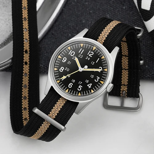 Imagen 2 del producto Relojes de cuarzo Militado ML07 VH31/Miyota 2035, reloj militar con cristal de zafiro abovedado, reloj luminoso resistente al agua de 100m para hombre