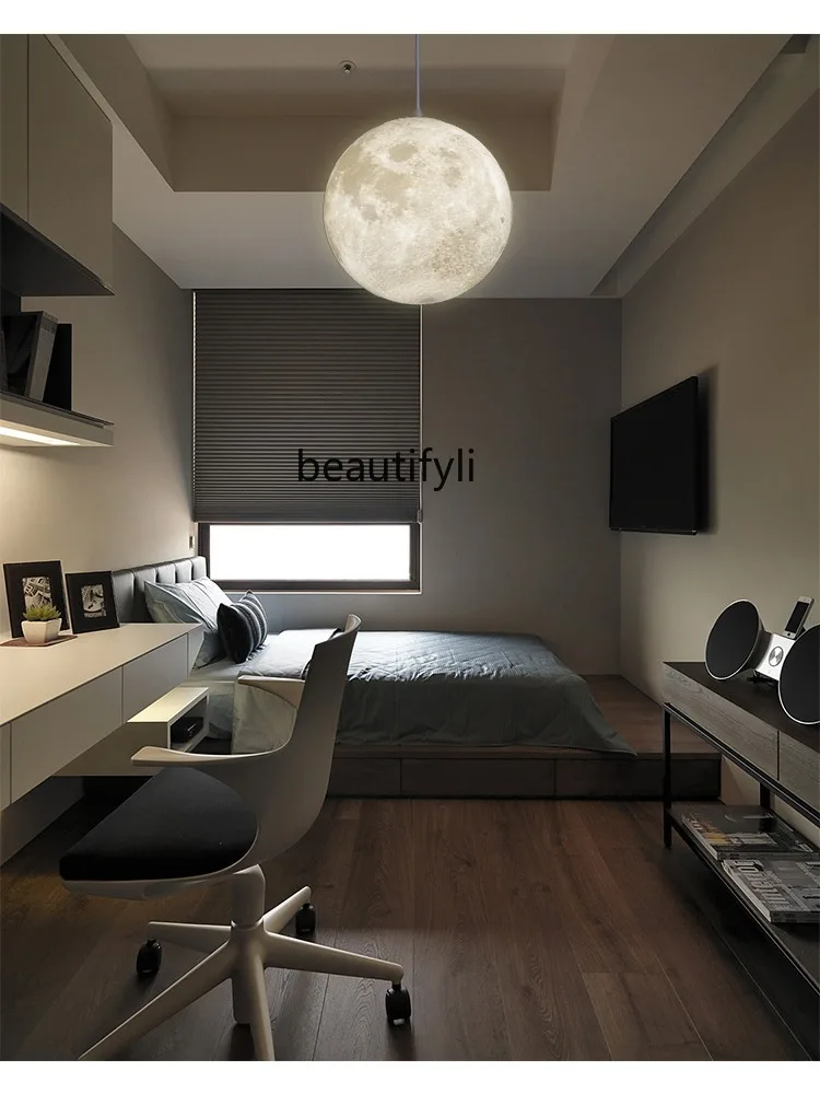 Nordic Restaurant Modern Minimalist Moon Chandelier Bedside Hallway Aisle Bedroom Study Living Room Spherical Lamps