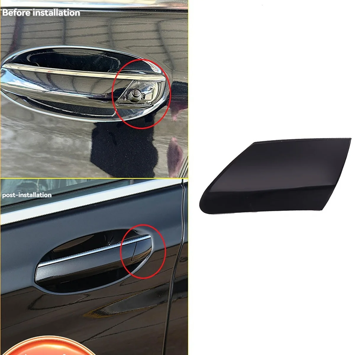 51217474681 Outside Door Handle Lock Access Cover Exterior Door Handle Key Cover for BMW 7 Series G11 G12 2015-2022