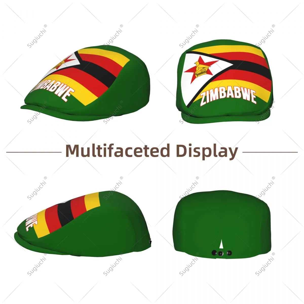 Forward cap Zimbabwe Flag Men Women Flat Newsboy Driving Hat Cap Short Brim for Driving Daily visors hat
