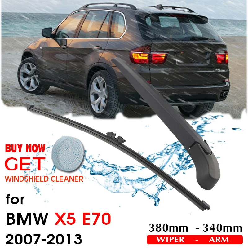 BROSHOO 자동차 후면 와이퍼 블레이드, 앞 유리 와이퍼 암, BMW X5(E70) 해치백 (2007-2013) 380mm, 앞 유리 자동 스타일링