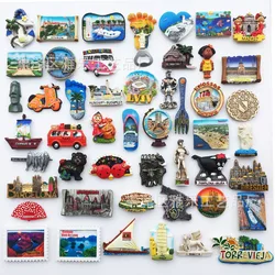 Brazil, Ukraine, Chile, Maldives, India, Colombia, Cyprus, Italy, Spain, Poland Fridge Magnets World Tourist Decorative Crafts