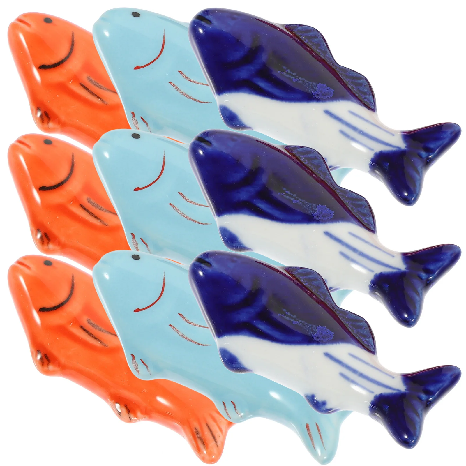 

9Pcs Fish Shape Ceramic Chopstick Rests Premium Tableware Holder for Forks Spoons Kitchen Dining Decor Cutlery Organizer