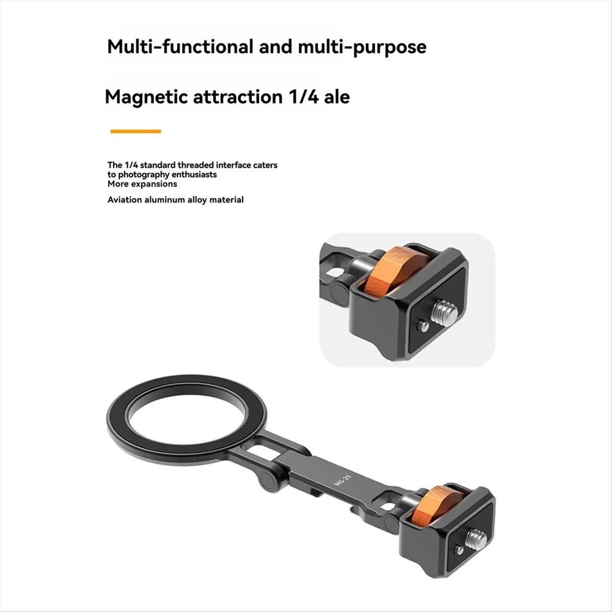 DT81 Magnetic Cold Shoe Mount for Phones Foldable Phone Stand 1/4 Screw and Cold Shoe Mount for Live Streaming Photography