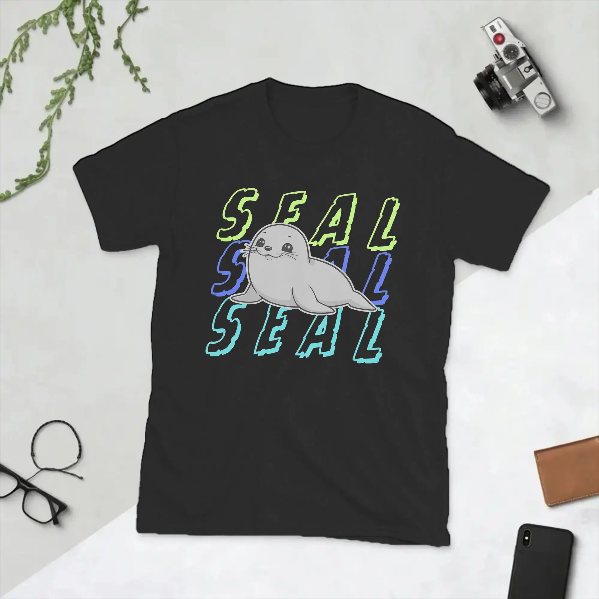 Little Neil the Seal T-Shirts for Men  Novelty 100% Cotton Tee Shirt Round Collar Short Sleeve T Shirt Plus Size Tops