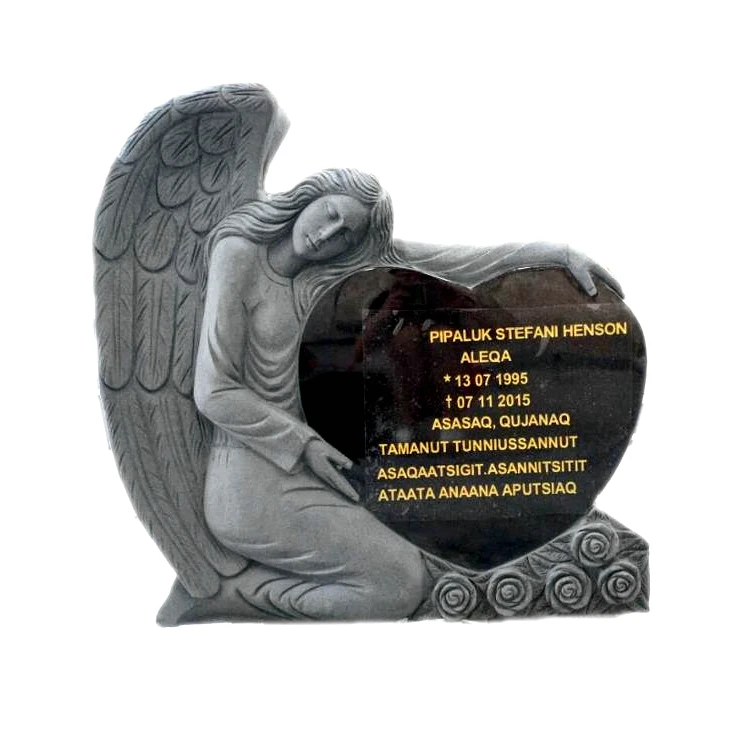 Customization Cheap Price Cemetery White Granite Angel Headstone Tombstone Design