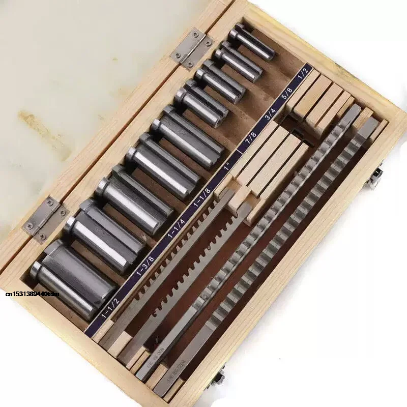 Kit 18Pcs, 4/5/6/8mm Keyway Broaches, 12-28mm Cutting Range, Precision Metal Slot Broaching Milling Tool for Machining Workpiece