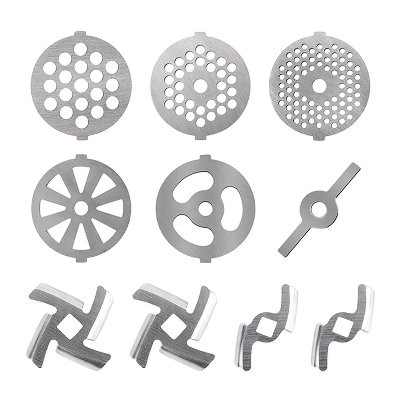 B06B-20Pcs Meat Grinder Blades Set, Stainless Steel Meat Grinder Plate Discs Sausage Stuffer Ring Food Grinding Blades