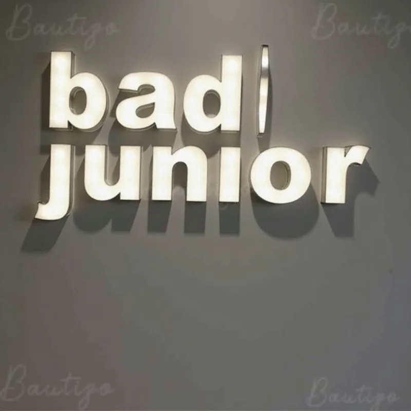 Custom LED Light Up 3D Metal Letters Sign For Outdoor Business Storefront Waterproof Illuminated Frontlit Signage