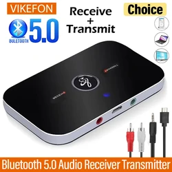 Bluetooth 5.0 Audio Receiver Transmitter 300Mah Battery 3.5mm AUX Jack Stereo Music Wireless Adapters For TV Car PC Headphone