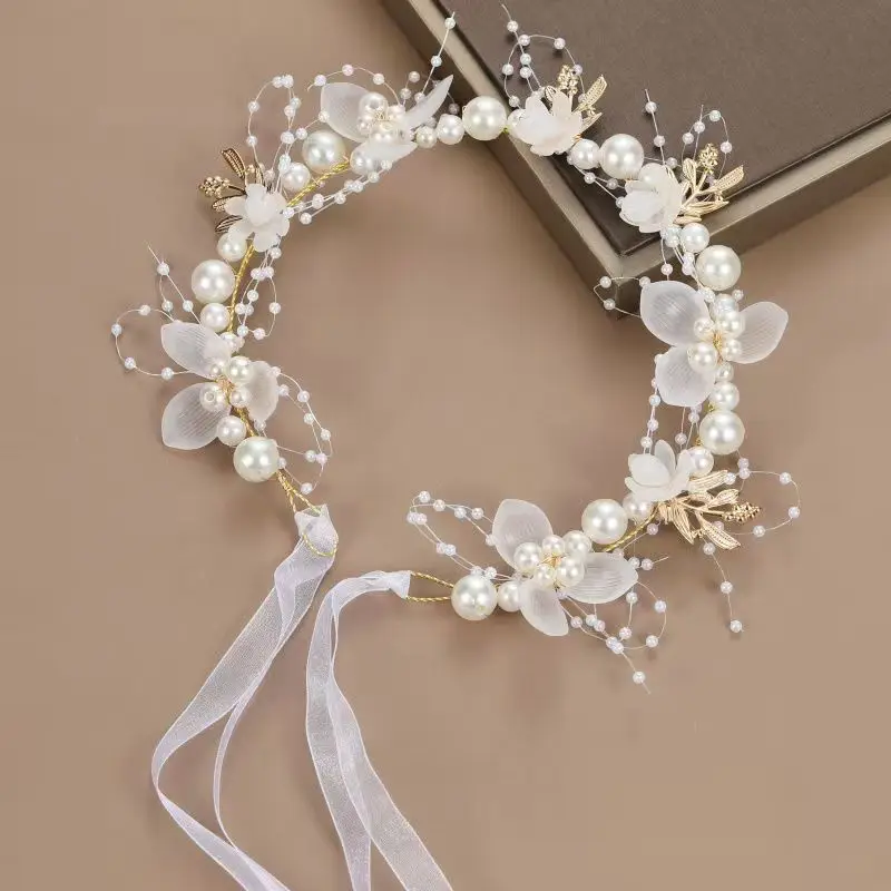 Super fairy beautiful children's headwear beautiful garland head flower girl's hair slings performance festive wrist flower head image 2