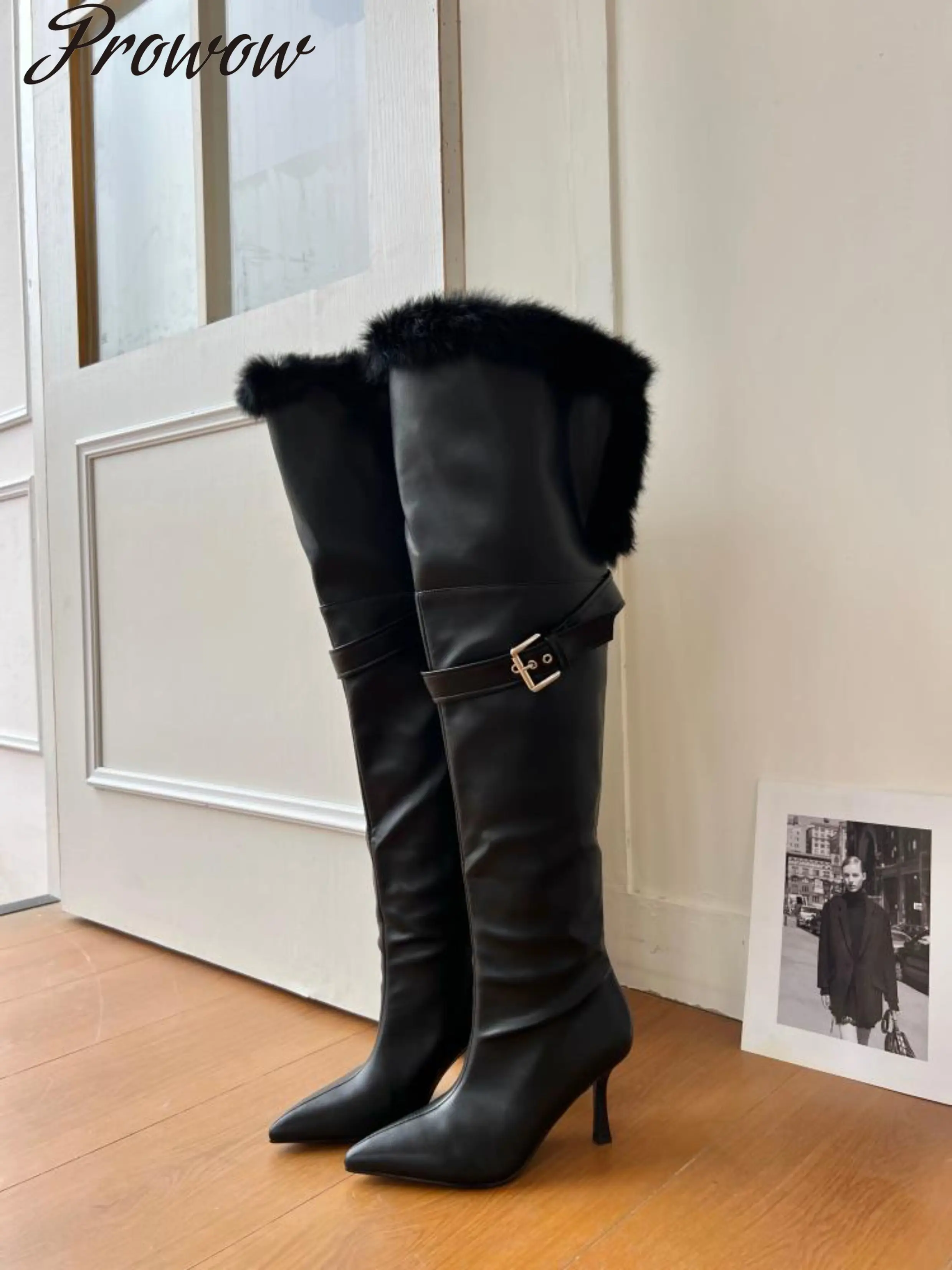 

Новые модные сапоги выше колена на высоком каблуке с острым носком, женская обувь Zapatos Mujer