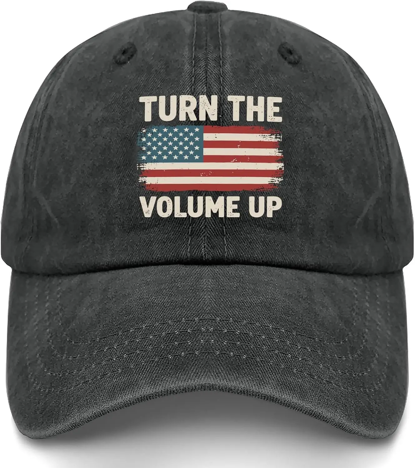 Turns The Volume Up Mamdani Hat for Womens Low Profile Washed Distressed