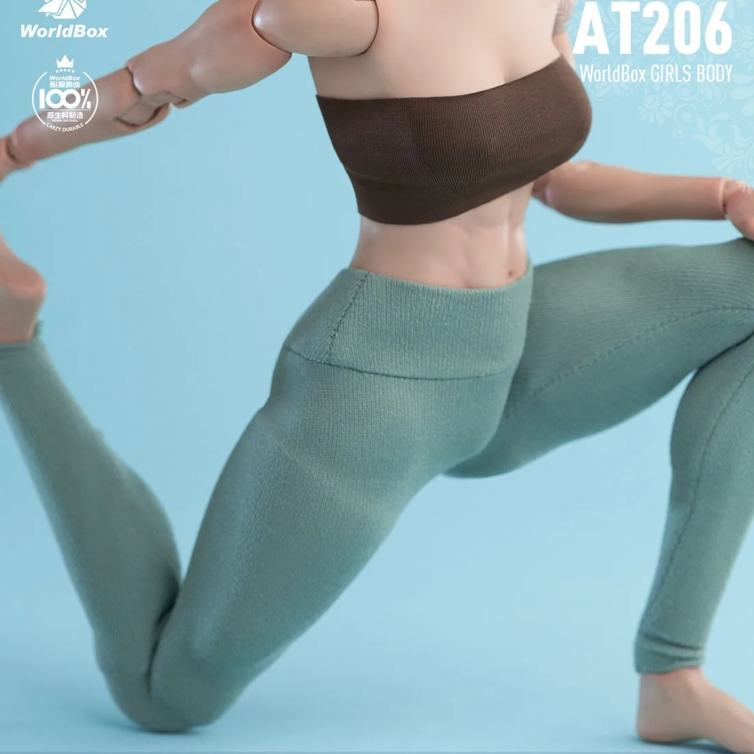 

Фигурка Worldbox AT206 1/6, женская, с мускулистым телом, 27 см, супергибкая, со сменными руками, светло-бежевая