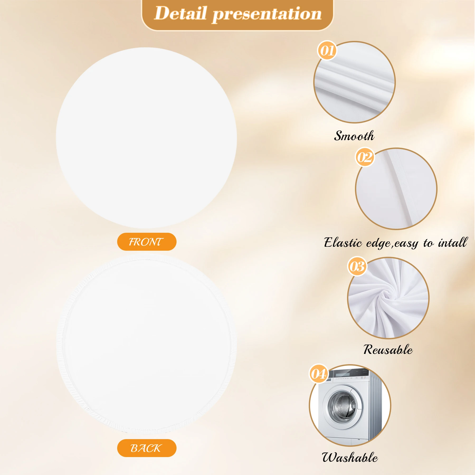 1PCS Round Wedding Arch Stand Cover, Size 6FT 6.5FT 7.2FT 7.5FT,White Pink Color Party Decoration Photo Backdrop