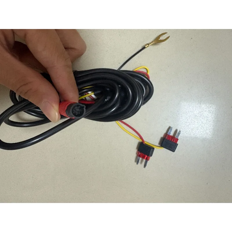 Car DVR Power Cable Connect with Fuse Box For Dashcam 2.6 Meters 8 Pins Power Line for Video Recorder Car Camera