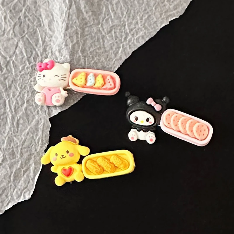 Cute Sanrio Hair Clip Cartoon Hello Kitty Kuromi Melody Duckbill Clip Sweet Girl Hair Pin Bangs Side Clip Barrette Headwear