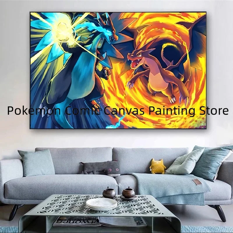 

Japanese Anime Peripheral Pokemon Aesthetic Art Wall Canvas Stickers and Posters Room Bedroom Decoration Children's Gift Picture