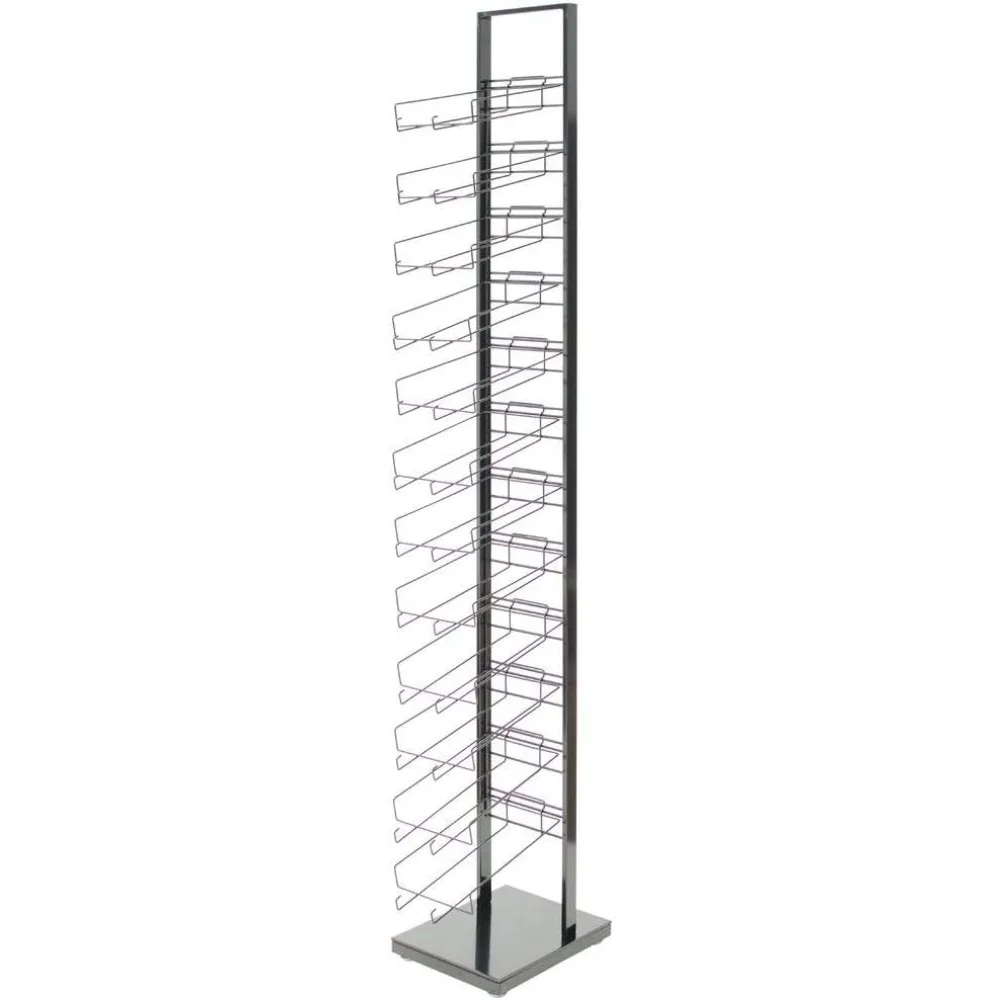 Black Metal Hat Display Rack 12 Tiers 10 Inches Wide 78 Inches High
