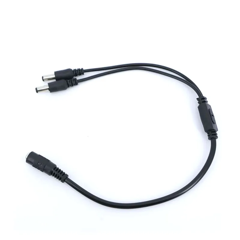 (1 «мама» на 2 штекера) DC 5,5x2,1 мм 1-к-2 кабель-разветвитель питания - удлинитель 12 В, источник питания для 2-камер видеонаблюдения