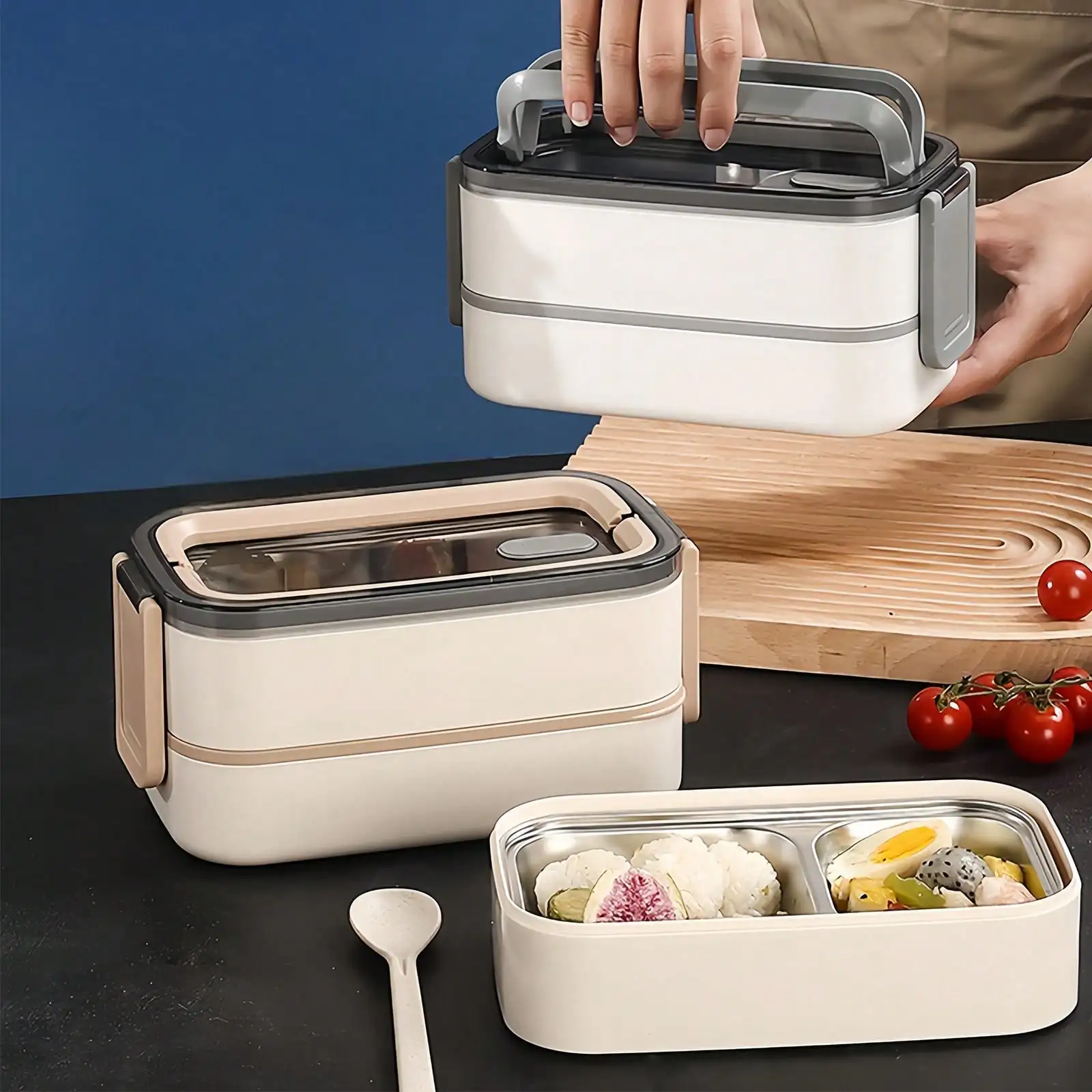 Stainless Steel 2-Layer Lunch Box – Leak-Proof Bento Box For Adults, Ideal For Office, Outdoor Use & Food Transport, Perfect For Meal Prep And Gift For Any Occasion
