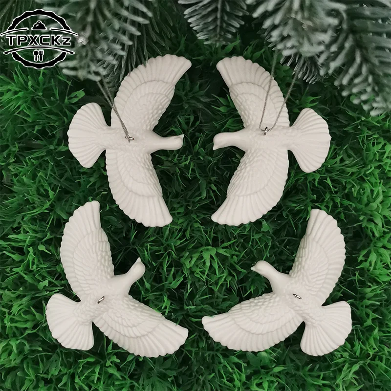 2PCS White Dove Christmas Ornaments – Cute Pastoral-Style Tree Pendants with Wings