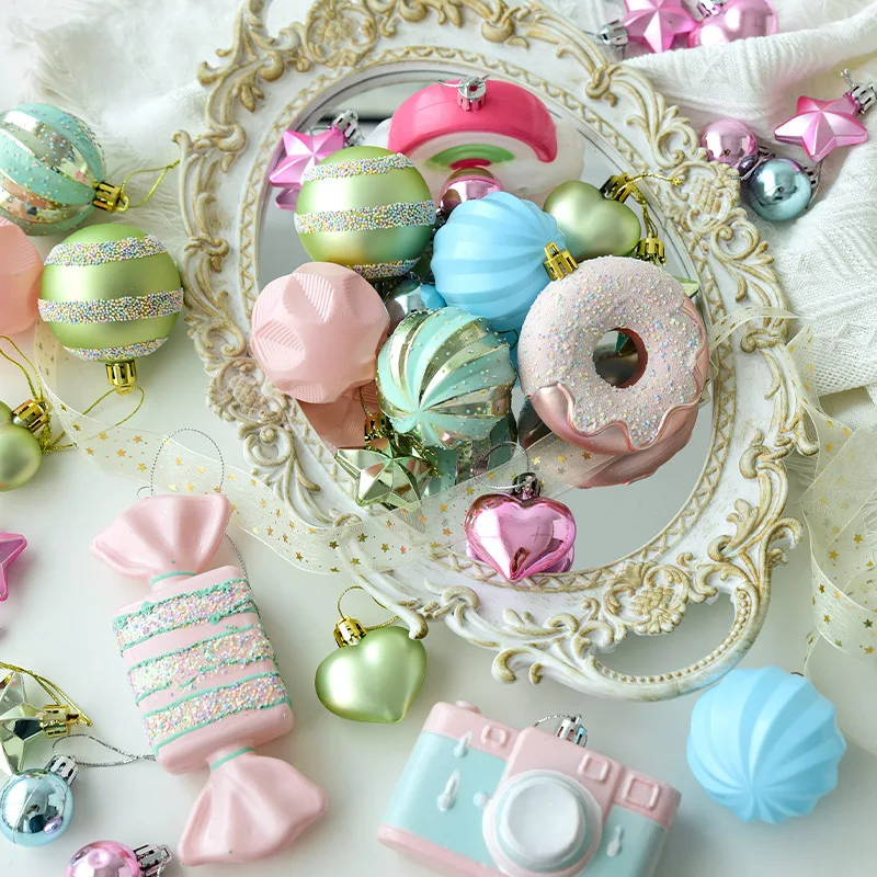 

34/58pcs Christmas Tree Hanging Ornaments Set Xmas Decor Balls Festival Christmas Tree Hanging Decorations Party Home Wreath