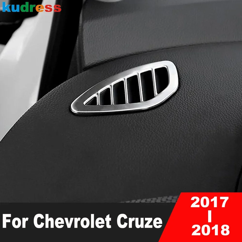 For Chevrolet Cruze 2017 2018 Stainless Steel Car Front Upper Air Condition Vent Outlet Cover Trim Interior Moulding Accessories