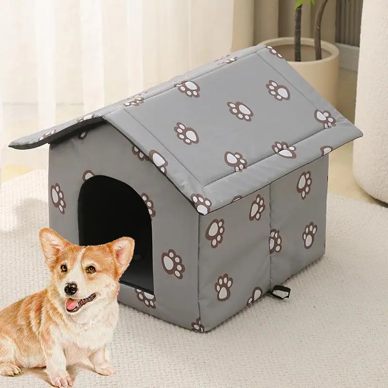 Foldable Cat House Outdoor Waterproof Pet House For Small Dogs Kitten Puppy Cave Nest With Pets Pad Dog Cat Bed Tent Supplies