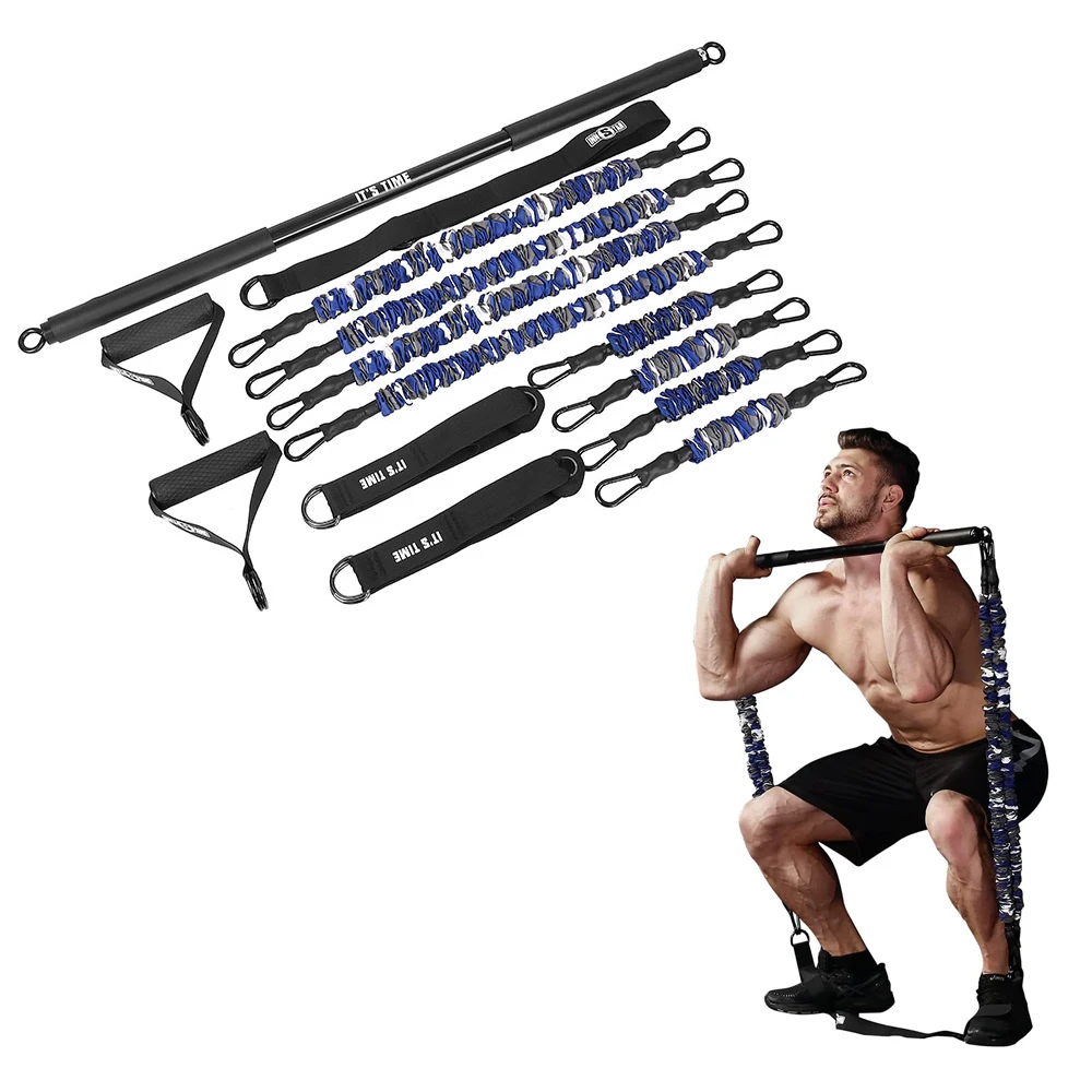 Resistant Band Bar Sets With Handle For Home Gym Band Gym Pilates Bar Kit With Resistance Bands Squat Bar