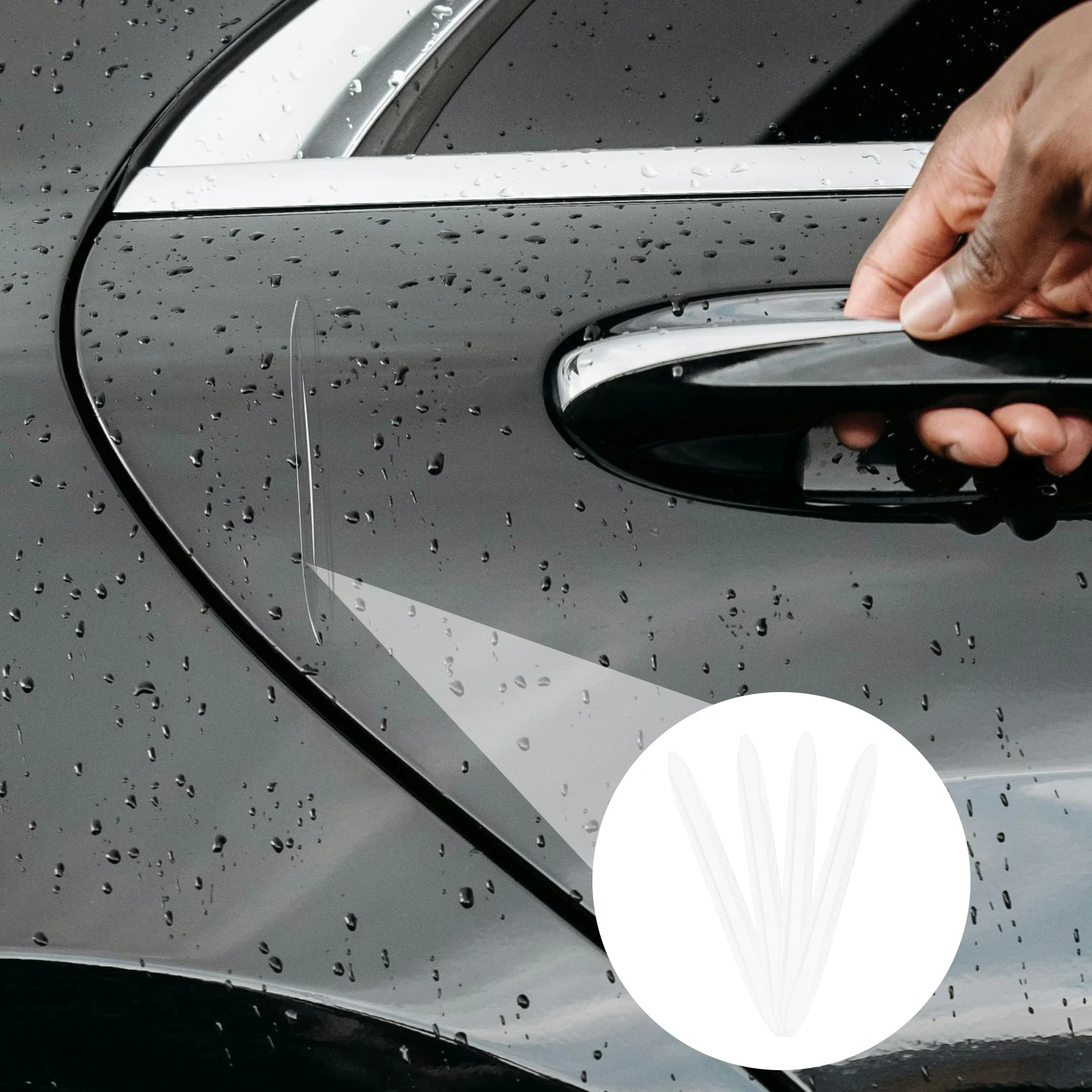 

4pcs Car Door Edge Protector Anti-Collision Strips Bumper Guard Protective Trim Scratch Resistant Universal Fit for Most