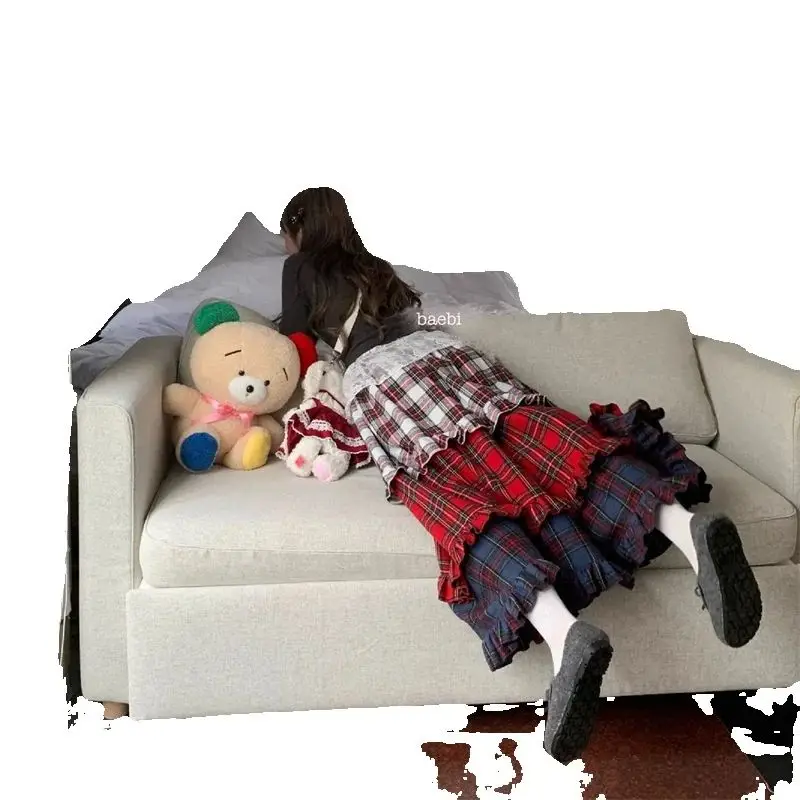 نصف تنورة نسائية 2025 ربيع وخريف جديد متقلب فضفاض متقلب الرابسودي الصوفية الدانتيل اللون حظر التدرج نصف تنورة