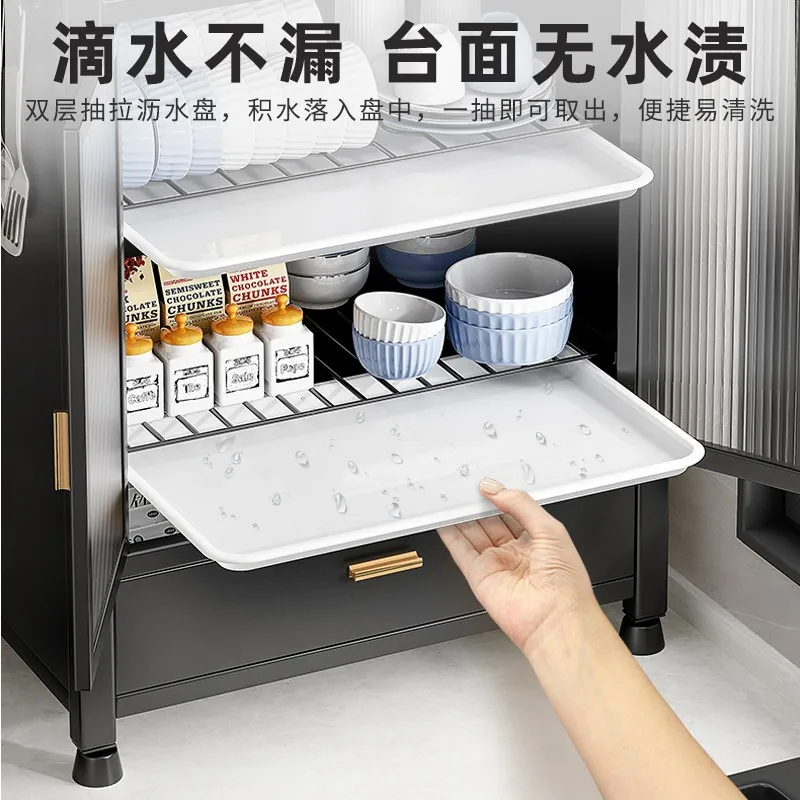 Kitchen Multifunctional Shelves Home Countertops Microwave Oven Small Dish Storage Rack Drain Dish Rack Cupboard