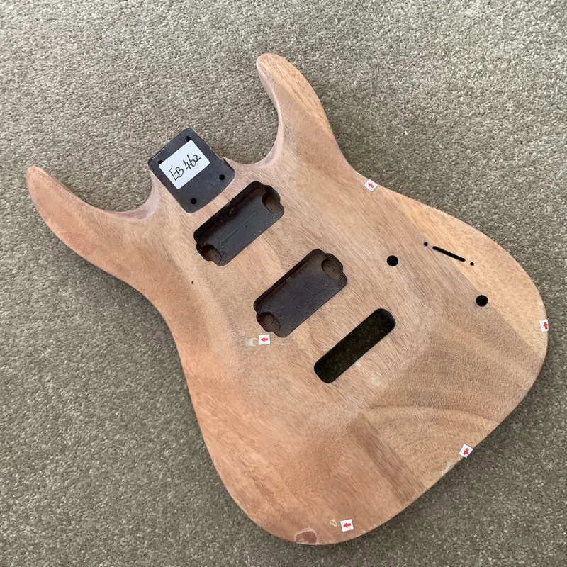 EB462  Solid Redwood Electric Guitar Body HH Pickups Tremolo Style  Bolt-on  For DIY Replacement Nature Color Wood Damage