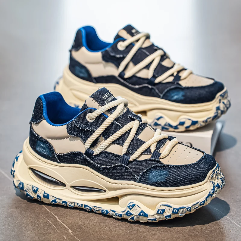 

Мужская дышащая летняя спортивная обувь, кроссовки для бега с низким вырезом и толстой подошвой, модные молодежные кроссовки на плоской подошве с увеличенной высотой