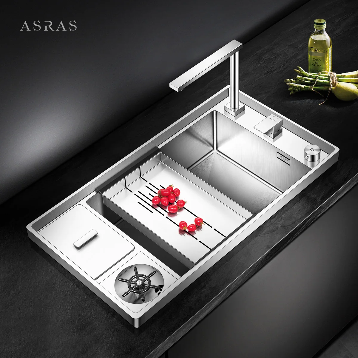 

ASRAS Фартук из нержавеющей стали 304, передняя кухонная мойка, одна чаша, большая раковина для дома