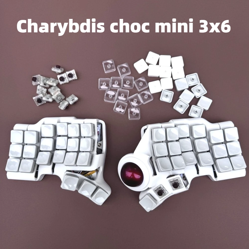 

Разделенная клавиатура Choc Charybdis 3x6, низкопрофильный переключатель Choc V2, беспроводная Bluetooth-клавиатура, белый игровой аксессуар с возможностью горячей замены Teclado