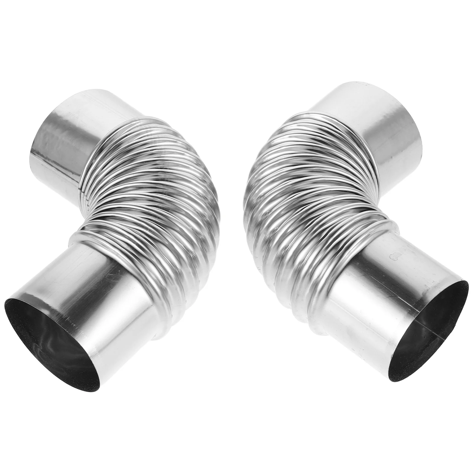 

2Pcs Stainless Steel 60Mm Elbow Fitting Robust Exhaust Gas Pipe for Gas Water Heater Airtight Vent Connection Sturdy Stove Pipe