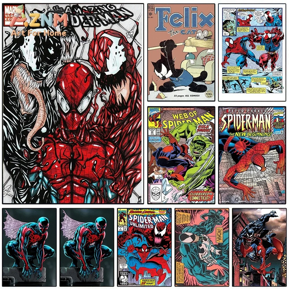 The Amazing Spider‑Man Venom Carnage Variant Comic Cover Canvas Wall Art Print Poster Unframed Canvas Painting Home Living Roo